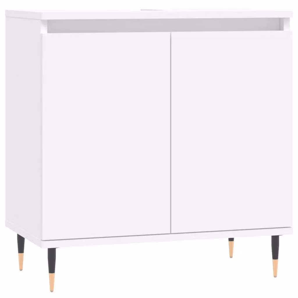 Berkfield Home White Bathroom Cabinet W: 58 cm, D: 33 cm, H: 60 cm