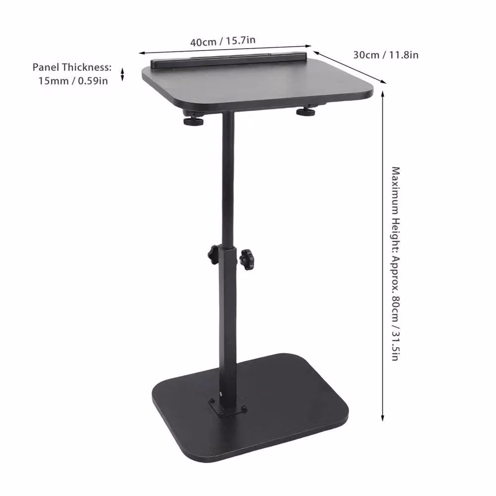 NESTLUNE Black Height Adjustable Portable Laptop Desk with Castors – 2
