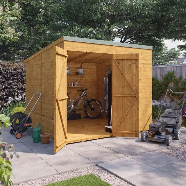 BillyOh Modern Brown Wooden Pent Workshop with Tongue and Groove Construction