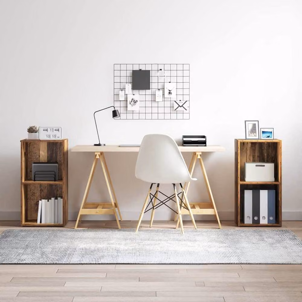 Berkfield Home 2-Piece Cube Storage Set in Old Wood Brown, Engineered Wood – 2