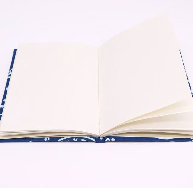 KDMK Softcover Blank Cotton Bound Notebook with 96 Pages in Blue and White