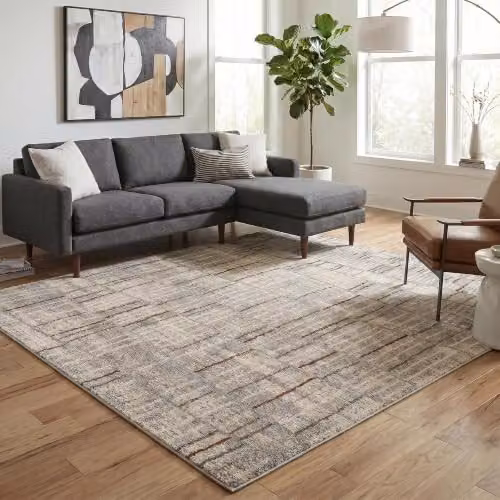Desire Rugs Rhodes Geometric Modern Living Room Area Rug, Grey, W: 120 cm, L: 170 cm – 1
