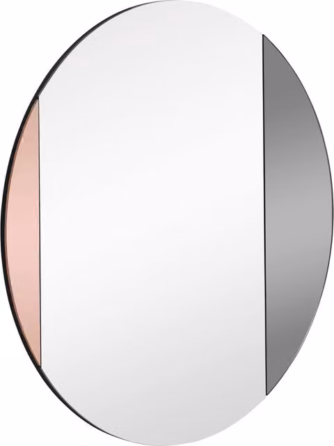 MH London Alpha Round Classic Wall Accent Mirror in Gold, Grey and Pink