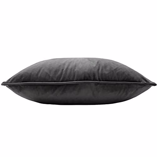 Paoletti Hortus Embroidered Bee Velvet Cushion in Anthracite Grey, W/D/H: 50 x 50 x 50 cm – 2