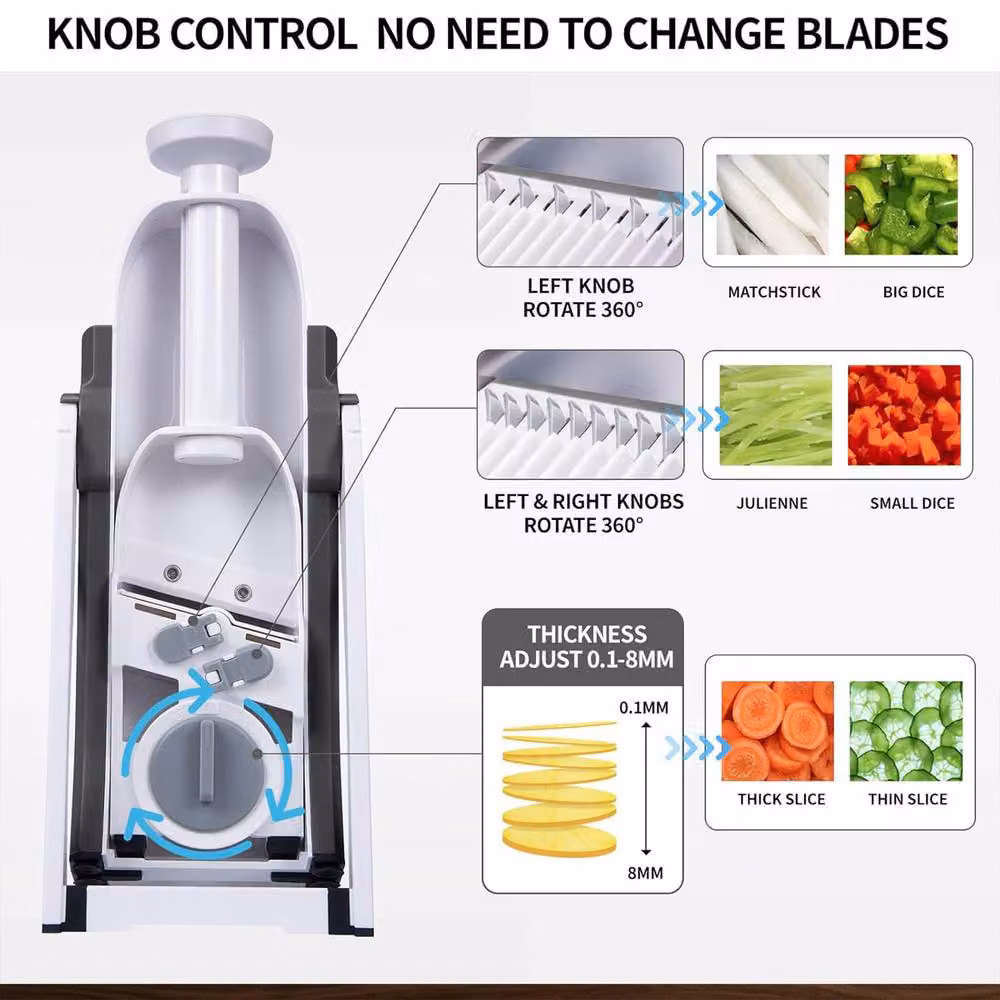 Dragodirect Mandoline Vegetable Slicer and Chopper with 4 Adjustable Modes in Grey – 4