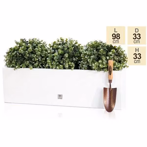 Primrose White Gloss Fibreglass Trough Planter – 4