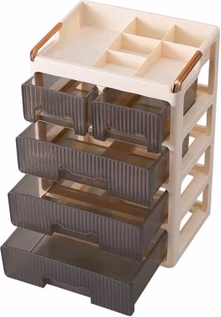 Kelvenix 4 Tier B Makeup Organizer and Cosmetic Storage Box in White – 1