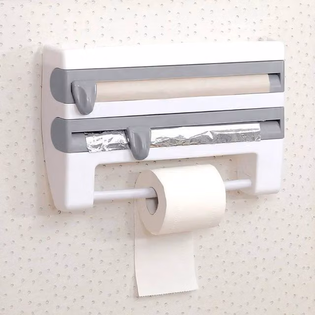 PAWNORA 4 in 1 Wall Mounted Kitchen Roll Dispenser in White – 1