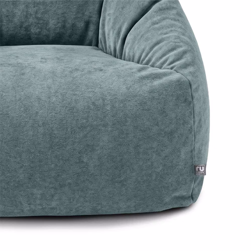 rucomfy Velora Snuggle Bean Bag Chair for Adults in Blue or Green with Removable Velvet Cover – 4