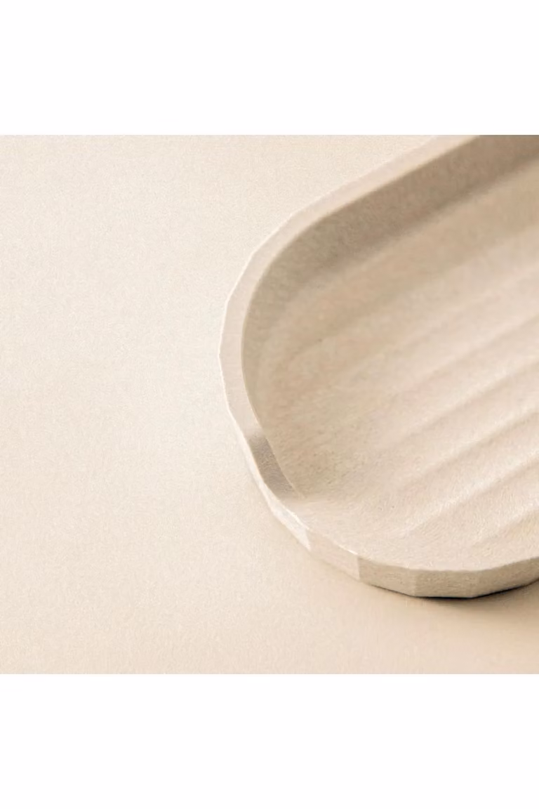 Cosmic Avenir Rectangular Plastic Soap Dish in Terracotta, Brown and Beige