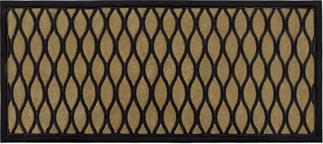 JVL Vienna Rubber Backed Scraper Doormat, Graphic Design, Beige/Sand/Brown, W: 45 cm, L: 100 cm
