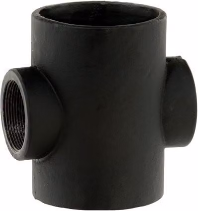Hargreaves Mech 416 Cast Iron Soil Boss Pipe, 2 Inch BSP Opposed, Black