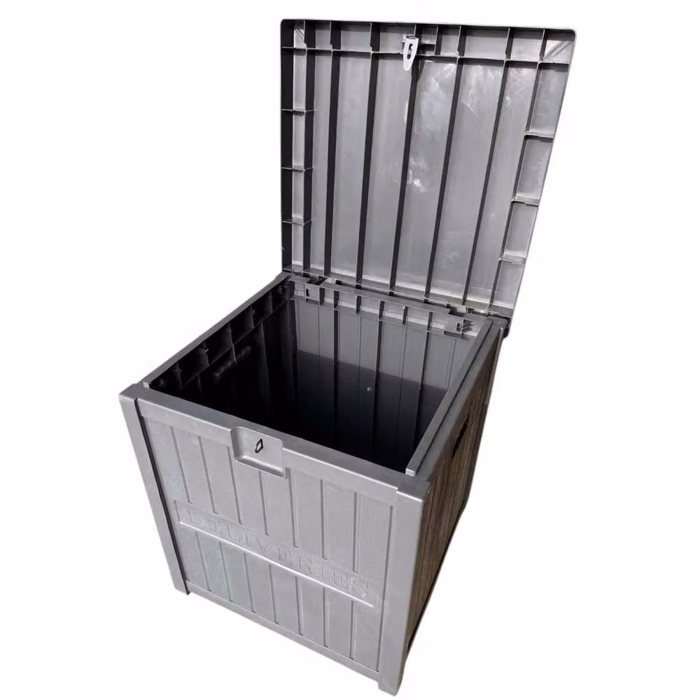 FORGEVIO Large Outdoor Plastic Parcel Delivery Box with Lid, Grey – 2