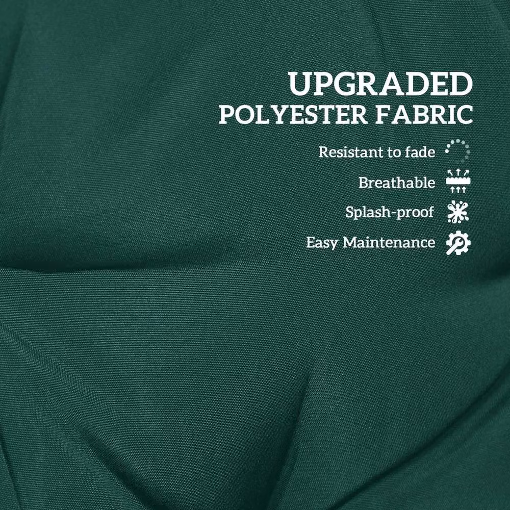 FLAVORA Modern Rectangular Outdoor Seat and Back Cushion Set in Green – 4