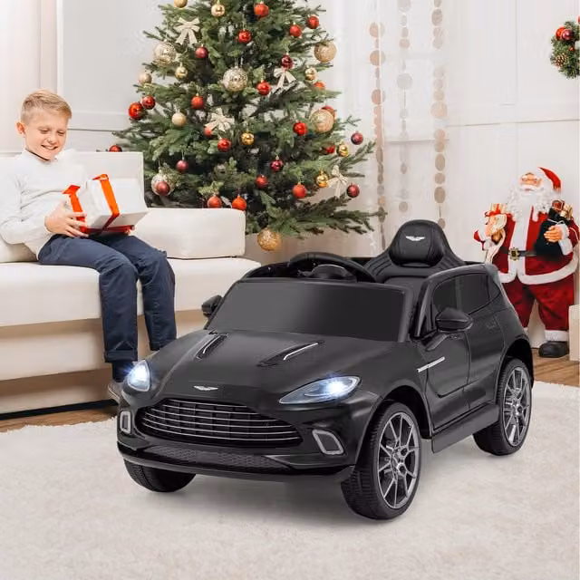 Costway Aston Martin Electric Ride On Car with Remote Control and Light and Sound Effects, Black