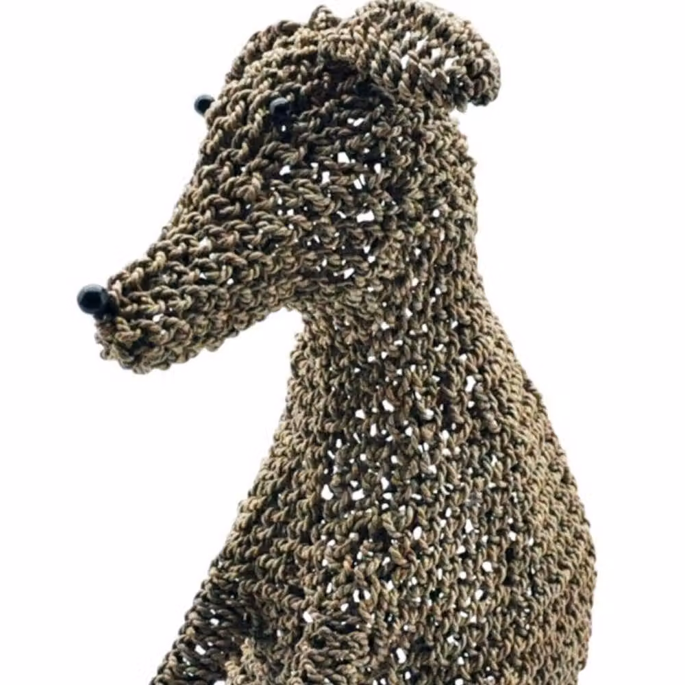 Minster Freestanding Sitting Dog Decor in Brown Seagrass Rattan, W: 52 cm, D: 48 cm, H: 60 cm – 2
