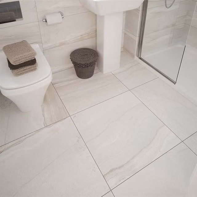 Johnson Tiles Haven Sand Natural Stone Effect Matt Floor Tiles, Pack of 4