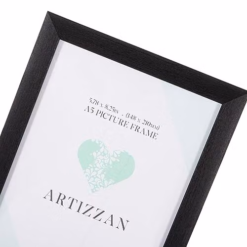 Happy Homewares Modern Black Rectangular A5 Picture Frame for Wall or Tabletop, W: 15 cm, H: 21 cm – 3