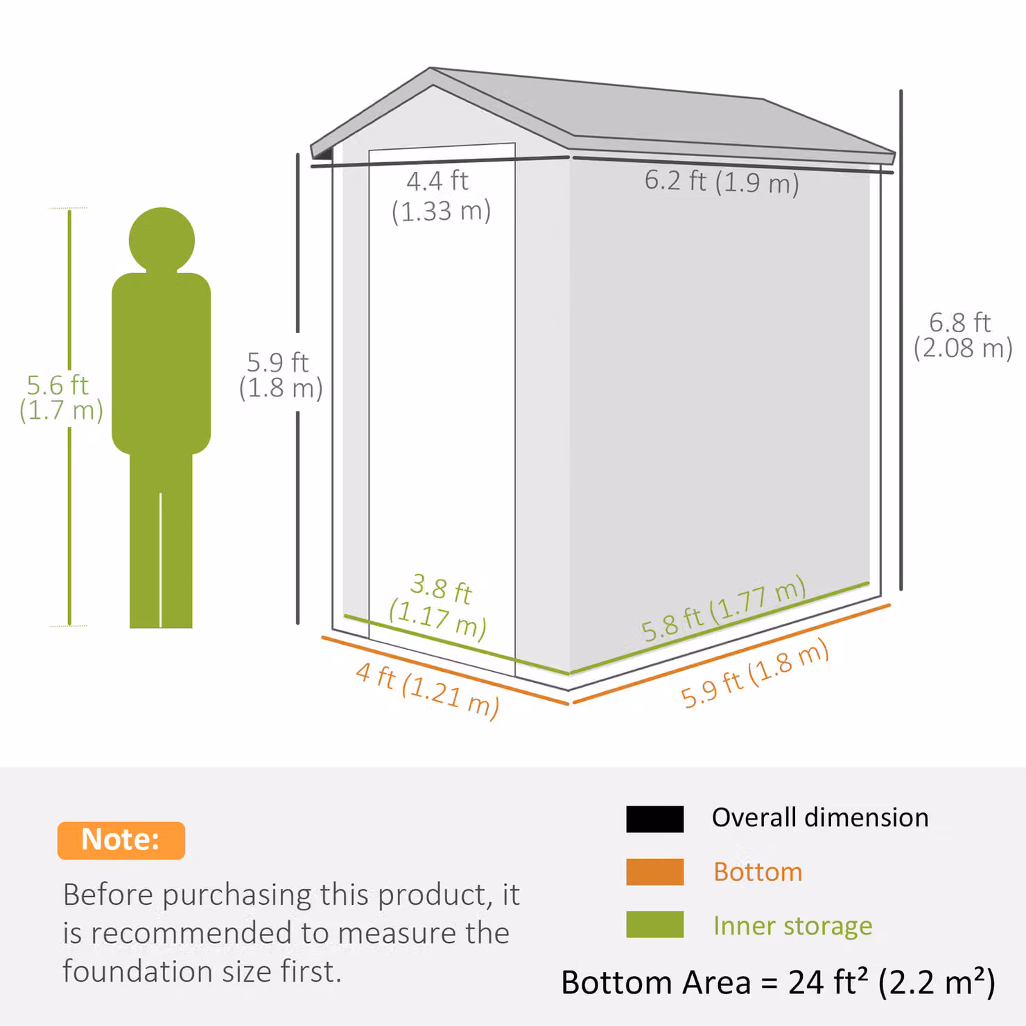 Outsunny Grey Plastic Storage Shed with Aluminium Frame and Foundation – 3