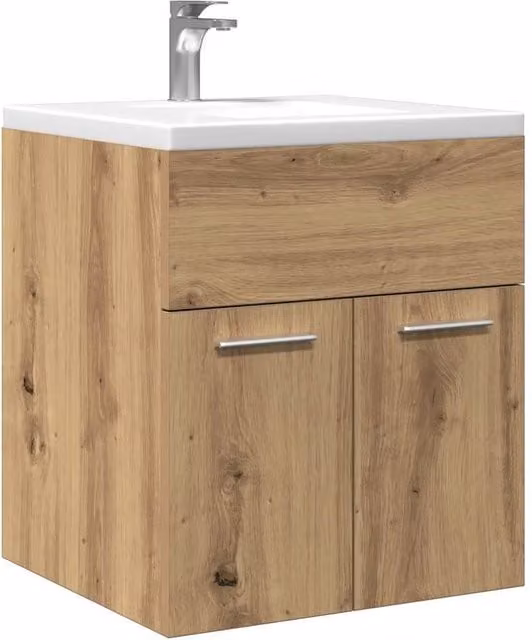 Berkfield Home Artisan Oak Bathroom Sink Cabinet, Brown, W/D/H: 41 x 38.5 x 46 cm