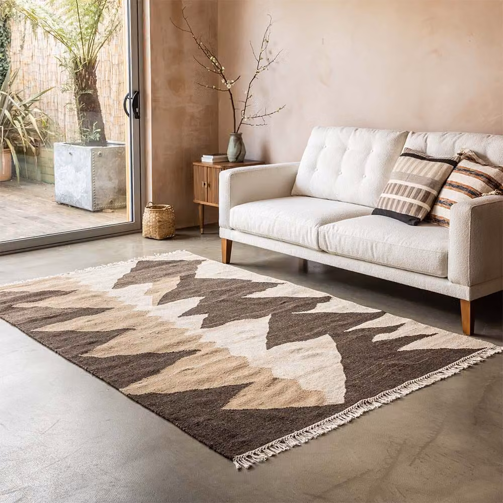 Atkin and Thyme Neelu Multicolour Geometric Ethnic Flatweave Wool Rectangular Rug W: 170 cm, D: 240 cm