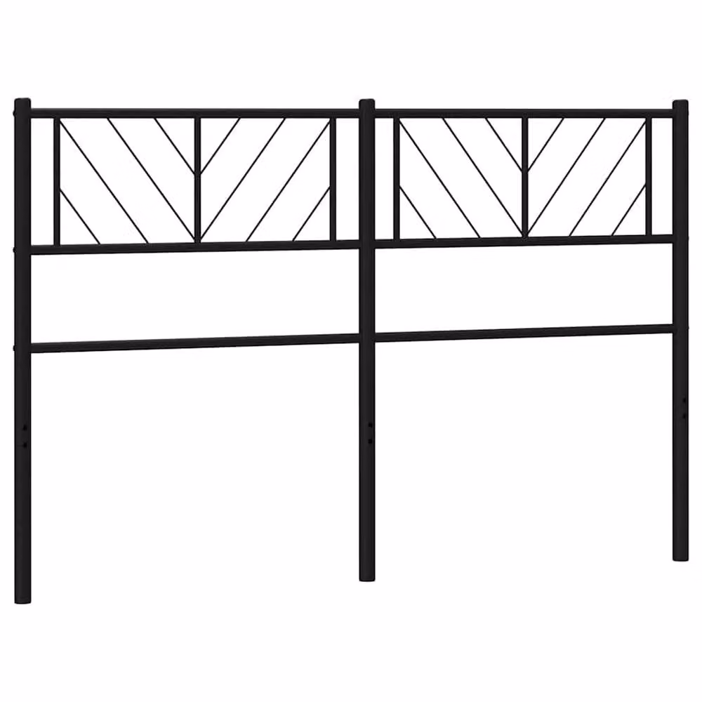 Berkfield Home Modern Geometric Metal Headboard in Matt Black – 2