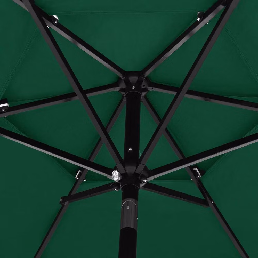Berkfield Home 3-Tier Green Polyester Parasol with Aluminium Pole, 2.5 m – 2