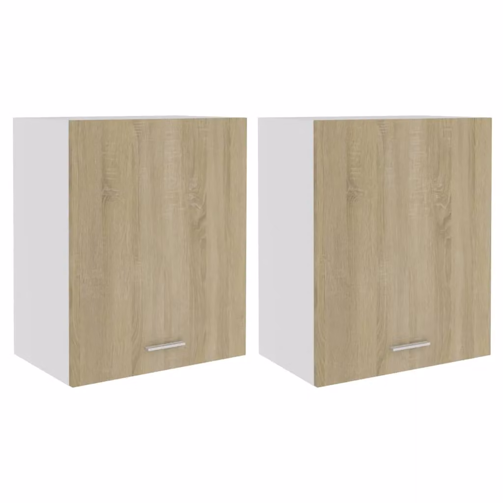 Berkfield Home Set of 2 Modern Wall Mounted Kitchen Cabinets in Sonoma Oak Brown, W/D/H: 50 x 31 x 60 cm – 2