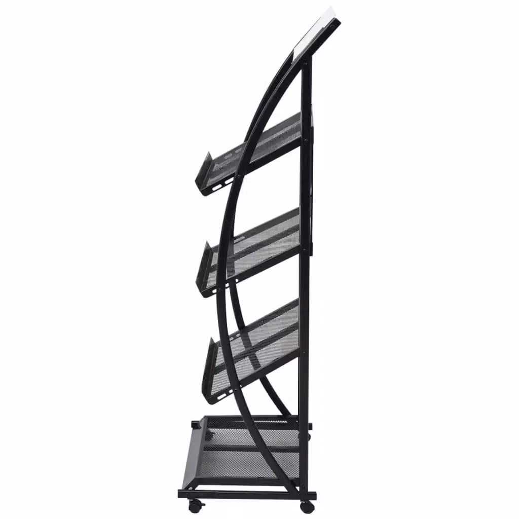 Berkfield Home Modern Freestanding Magazine Rack in Black and White, W/D/H: 47 x 40 x 134 cm – 2