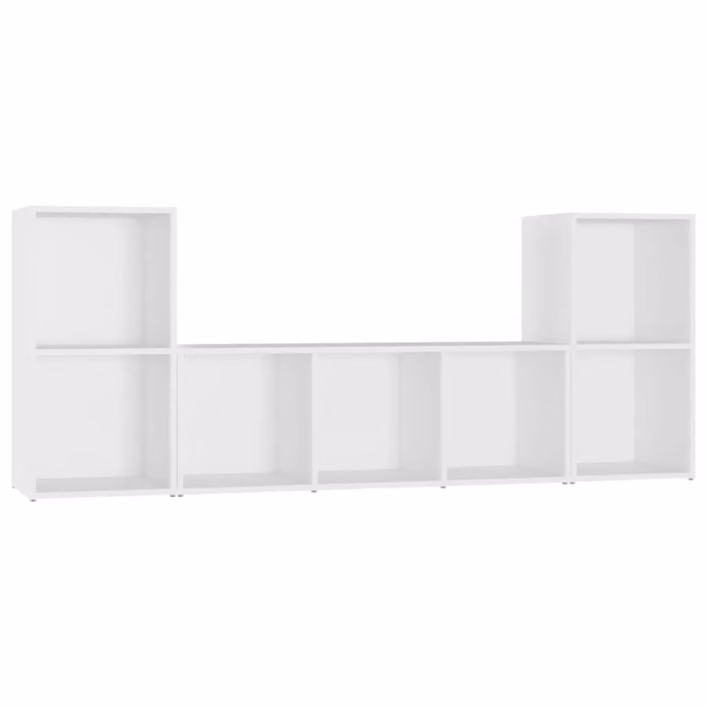 Berkfield Home 3 Piece Classic White Matt TV Cabinet and Lowboard Set – 2
