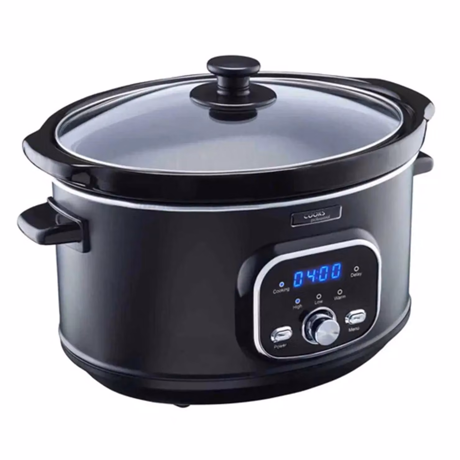 Cooks Professional 3.5L Digital Slow Cooker in Black with Glass Lid and Keep Warm Function – 5
