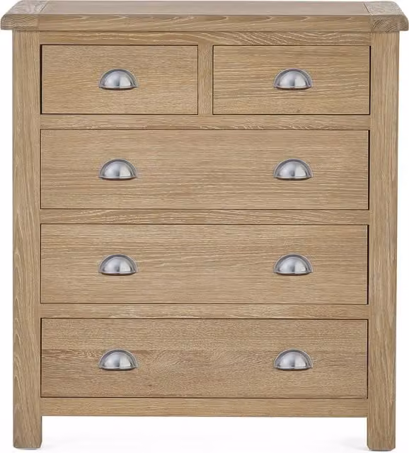 Julian Bowen Memphis 5 Drawer Chest in Limed Oak
