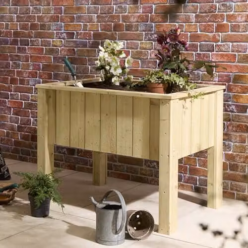 Rowlinson Signature Heritage Raised Deep Root Rectangular Planter in Brown or Black – 1