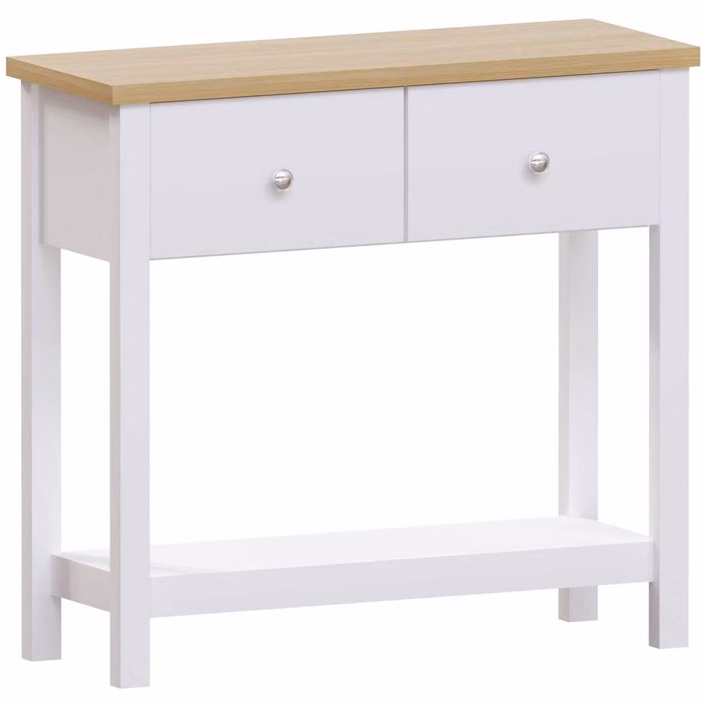 Vida Designs Arlington 2 Drawer Console Table in White – 2