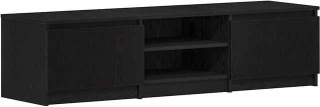 Berkfield Home Black Oak TV Cabinet, W: 140 cm, D: 40 cm, H: 35.5 cm – 1