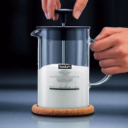 Bodum LATTEO Glass Milk Frother, Black and Transparent, 250 ml – 2