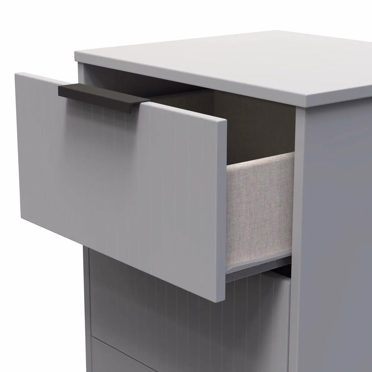 Ready Assembled 2 U Denver 2 Drawer Bedside Cabinet in Grey – 3