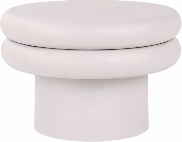 Libra Interiors Palais Round Coffee Table in Beige/White, W/D/H: 56 x 56 x 36 cm