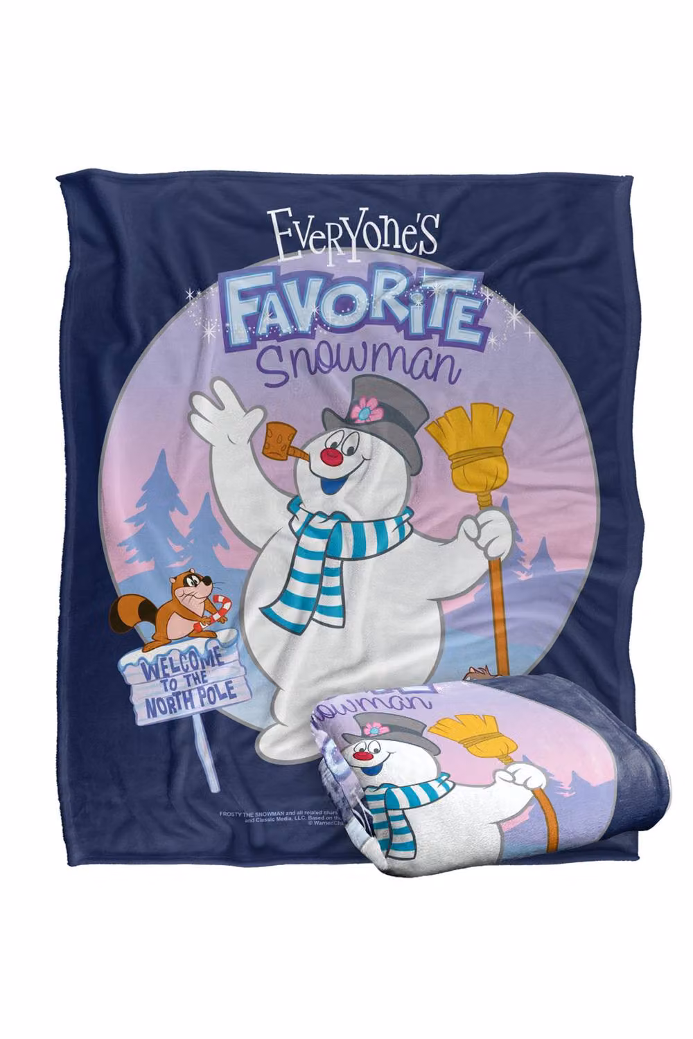 Frosty The Snowman Super Soft Silky Touch Fluffy Polyester Throw Blanket in Blue and Multicolour, Large – 2