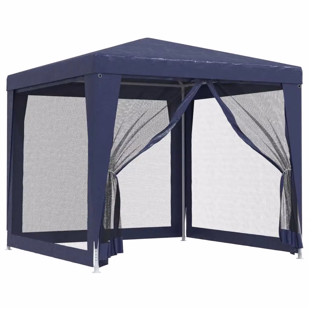 Berkfield Home Blue Party Tent with 4 Mesh Sidewalls, W/D: 2.5 x 2.5 m – 2
