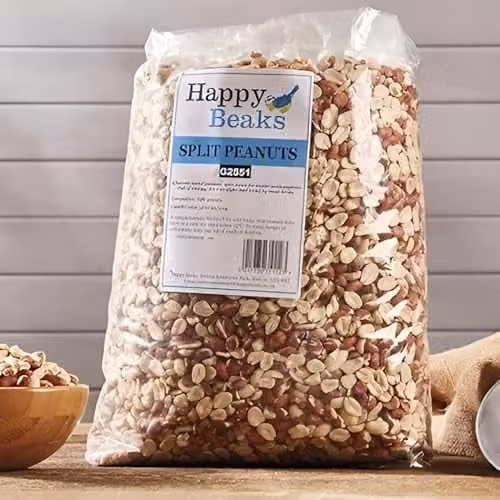 Happy Beaks Premium Grade Aflatoxin Tested Peanut Splits Wild Bird Food, 14kg
