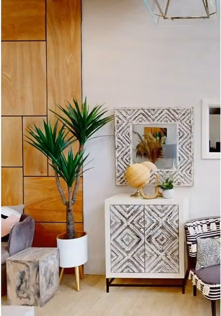 Orsina Darnell Small Round White and Gold Ceramic Tabletop Planter
