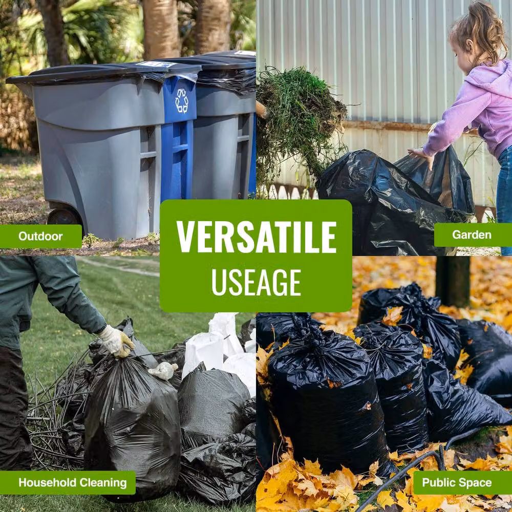 ECOBAG Heavy Duty and Leak Resistant 240L Wheelie Bin Liners, 5 Pack, Black – 7