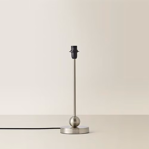 ValueLights Theydon Modern Silver Chrome Metal Sphere Table Lamp Base H 37.5 x W 13.0 x D 13.0 cm