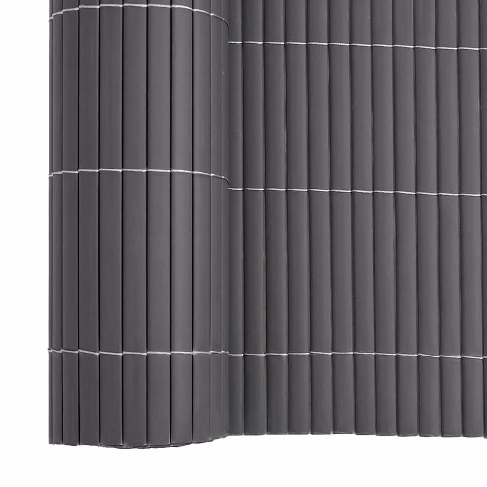 Berkfield Double-Sided Grey PVC Garden Fence Mat, H: 180 cm, W: 500 cm – 6