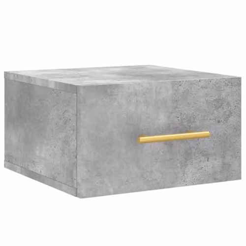 vidaXL Wall-mounted Bedside Cabinet, Grey, W/D/H: 35 x 35 x 20 cm