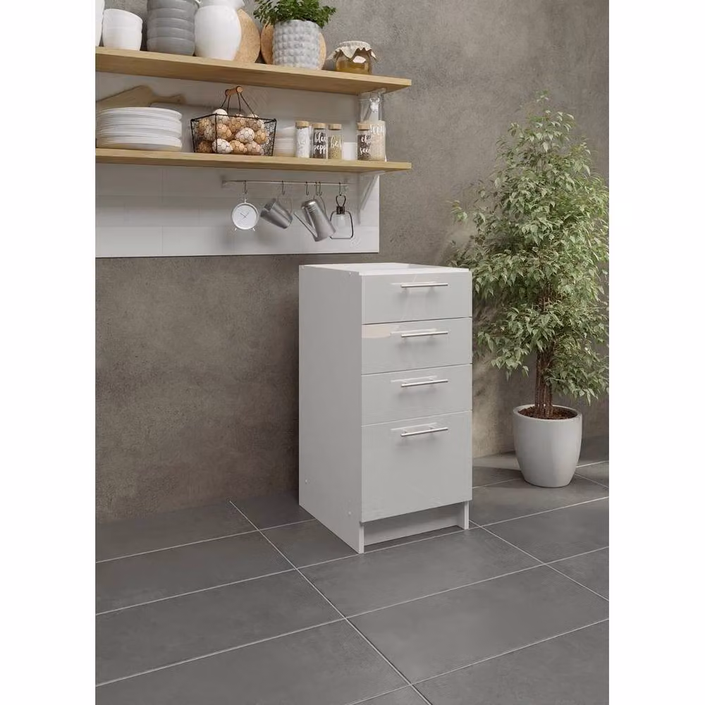SPETLEK White Glossy Kitchen Drawer Unit, Height: 40 cm – 2