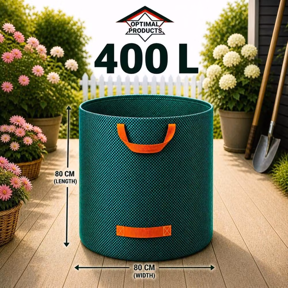 NESTLUNE 2 Pack Large Green Garden Waste Bags, 400l Capacity, H: 100 cm, W: 100 cm, D: 15 cm – 2