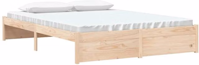Berkfield Home Beautiful Solid Wood Pine Bed Frame in Natural, W/D/H: 160 x 200 x 31 cm