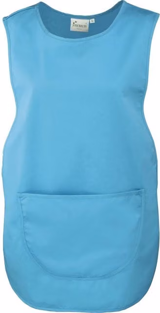 Premier Women's Pocket Tabard Workwear Pack of 2 in Turquoise, Size XL